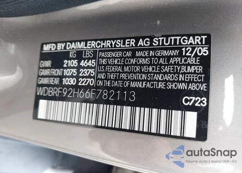 2006 Mercedes-Benz C 280 Luxury 4Matic из США, поврежденный, VIN WDBRF92H66F782113